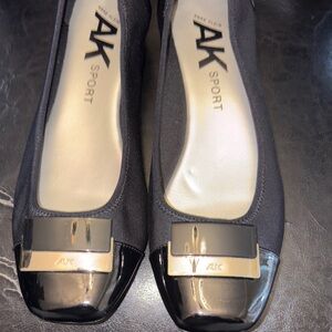 Anne Klein Sport Black and Silver Flats nice preowned and worn once